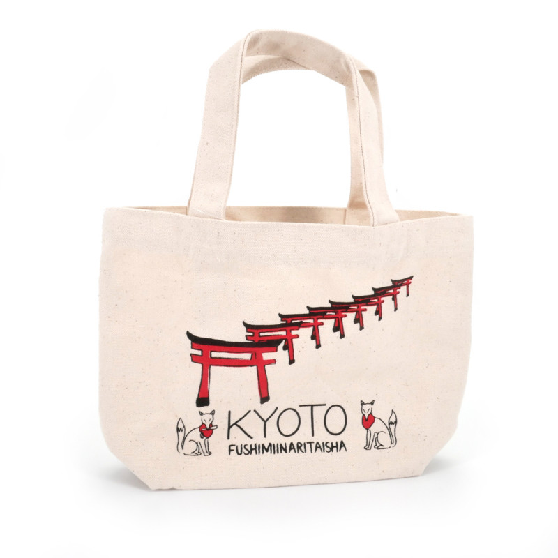 Japanese cotton tote bag, KYOTO, temple
