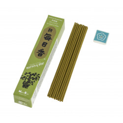 Boîte 50 bâtons d'encens japonais avec son support en céramique, MORNING STAR PINE, parfum pin
