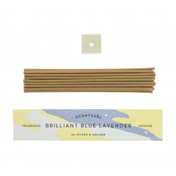 Box of 30 incense sticks with incense holder, SCENTSUAL BRILLANT BLUE LAVENDER, Lavender