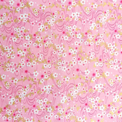 Tessuto giapponese di cotone rosa, motivi sakura, fiori di ciliegio