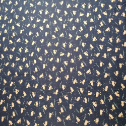 Tissu bleu japonais en coton motif lapin, USAGI, fabriqué au Japon largeur 112 cm x 1m