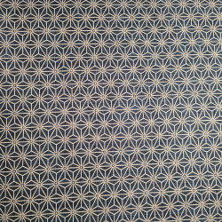 Tissu bleu japonais en coton motif asanoha, ASANOHA, fabriqué au Japon largeur 112 cm x 1m