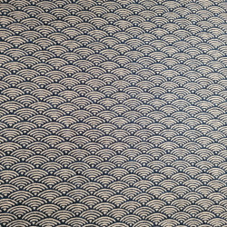 Tessuto giapponese in cotone blu con motivo a onde, SEIGAIHA, realizzato in Giappone larghezza 112 cm x 1m