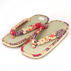 paio di sandali giapponesi - Zori paglia goza, NAOMI, porpora