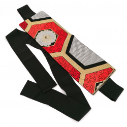 Vintage Japanese silk obi belt, KAMON 2