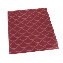 Red Zabuton cushion cover with Japanese wave pattern, ZABUTON SEIGAIHA, 58x62 cm