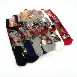 Japanese cotton tabi socks Samurai on horseback, BUSHI, color of your choice, 25 - 28cm