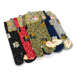 Japanese tabi socks in black cat pattern cotton, KURO NEKO, color of your choice, 22-25cm