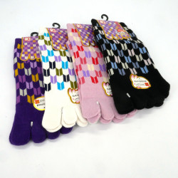 Japanese five-finger tabi cotton socks YAGASURI pattern, color of your choice, 22 - 25cm
