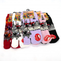 Japanese tabi socks in cotton with everyday life pattern, SEIKATSU, color of your choice, 22 - 25cm