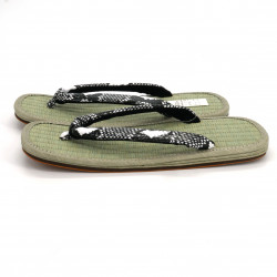 paire de sandales japonaises zori, motif serpent, HEBI